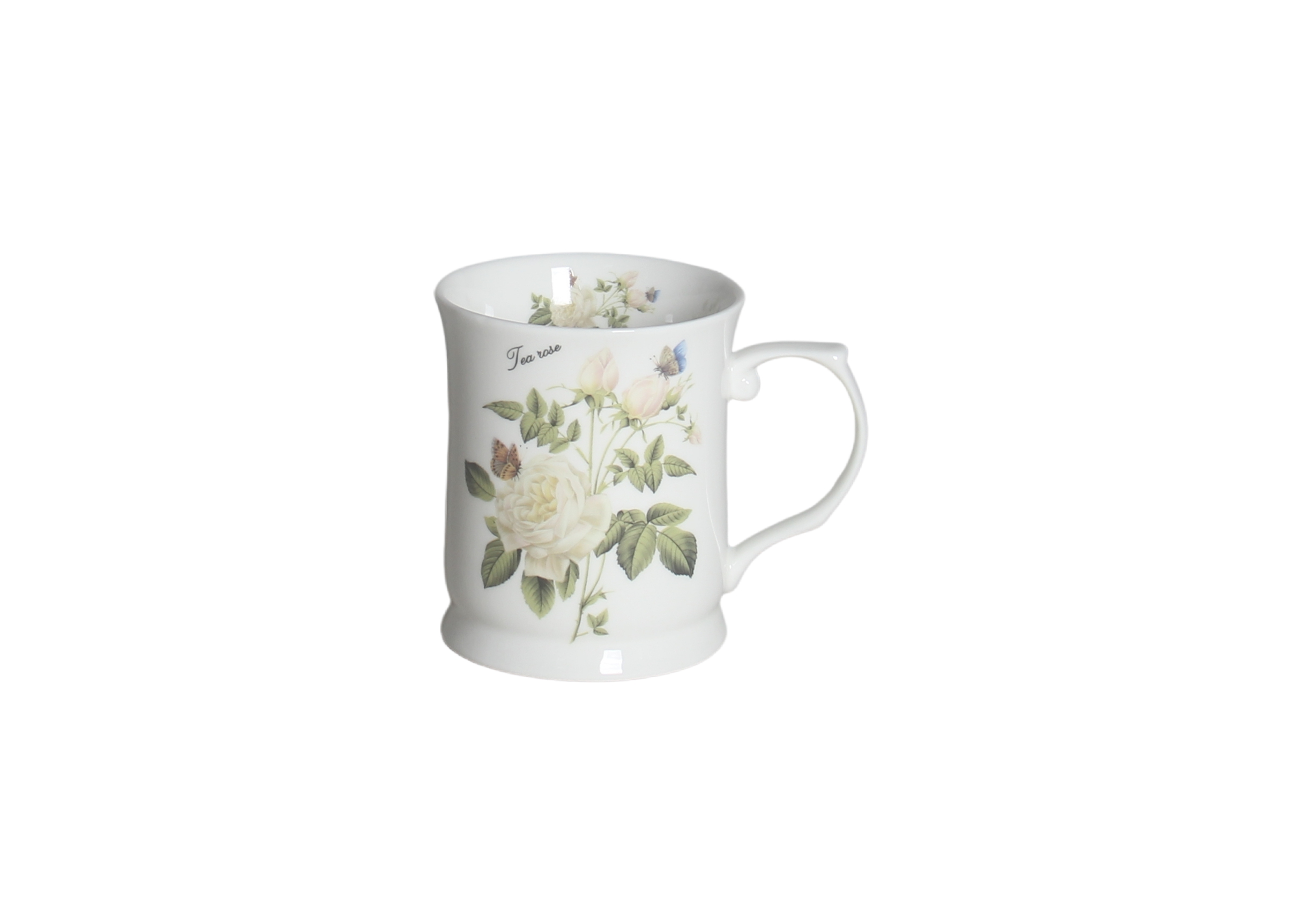 White Roses & Butteflies Mug 415cc