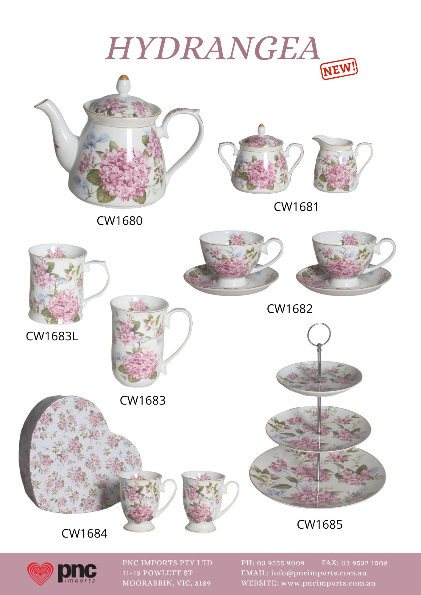 Hydrangea Tea set range