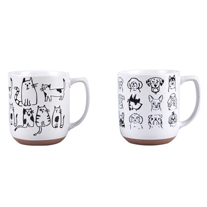 2/A Embossed Cats and Dogs Mug 450ml w.individual craft window box