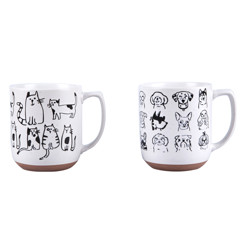 2/A Embossed Cats and Dogs Mug 450ml w.individual craft window box