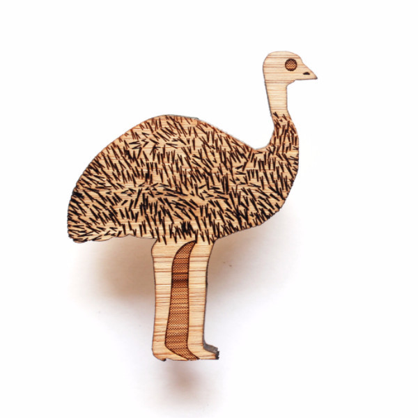 Emu Brooch, emu badge, emu pin