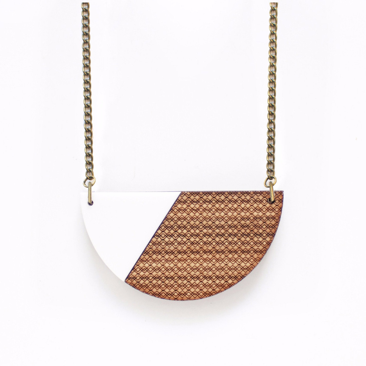 Eclipse Moon Necklace, semi circle necklace