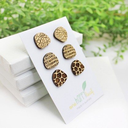 'The essentials' stud earrings, patterned stud earrings