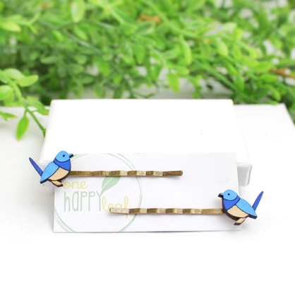 Blue Wren Hairpins, Blue bird hair pins, bluebird