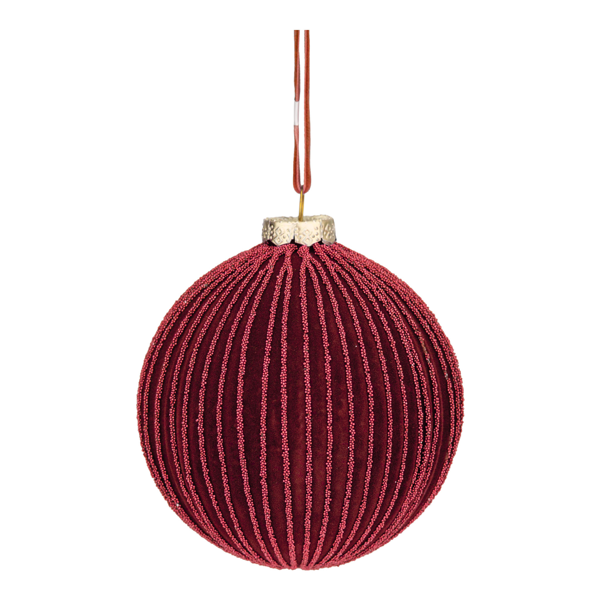 C6DT449   10cm Red Flocked Ball