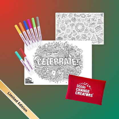 Limited Edition CELEBRATE! Pocket Reusable Colouring Set