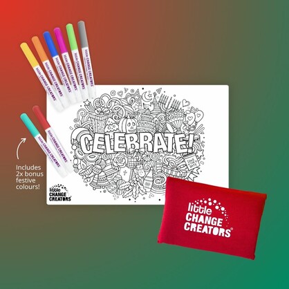 Limited Edition CELEBRATE! Pocket Reusable Colouring Set