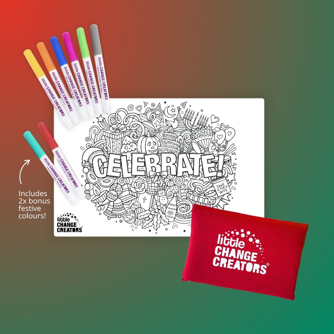Limited Edition CELEBRATE! Pocket Reusable Colouring Set