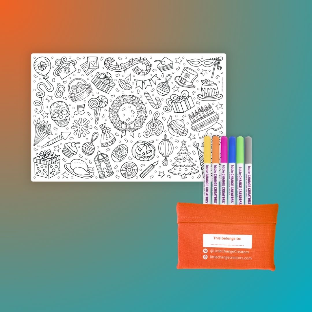 CELEBRATE! Pocket Reusable Colouring Set