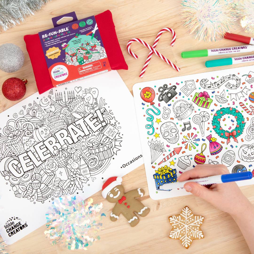 Limited Edition CELEBRATE! Pocket Reusable Colouring Set