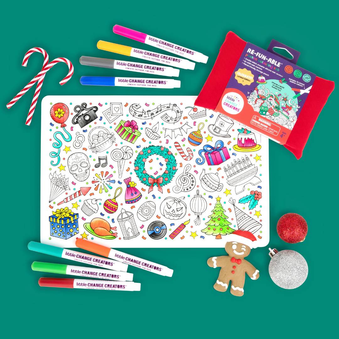 Limited Edition CELEBRATE! Pocket Reusable Colouring Set
