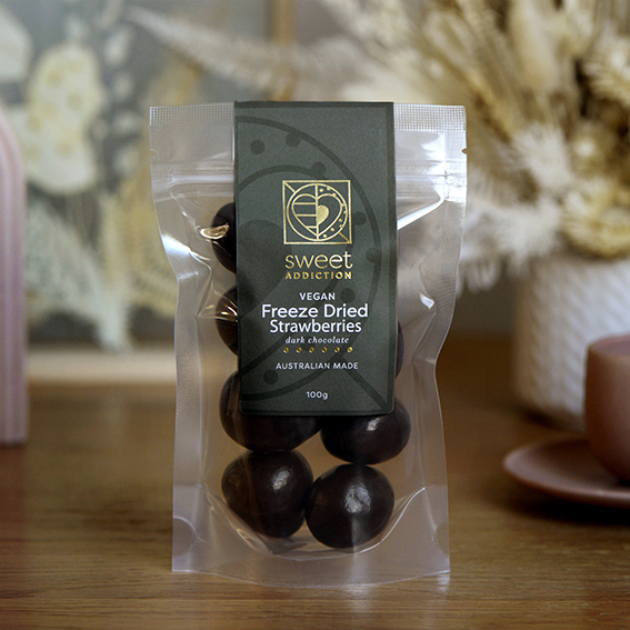 Wholesale 100g VEGAN Dark Chocolate Freeze Dried Strawberries - Sweet ...