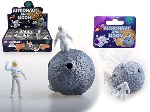 STRETCHY MOON BALL WITH 2 ASTRONAUTS (NET BAG)