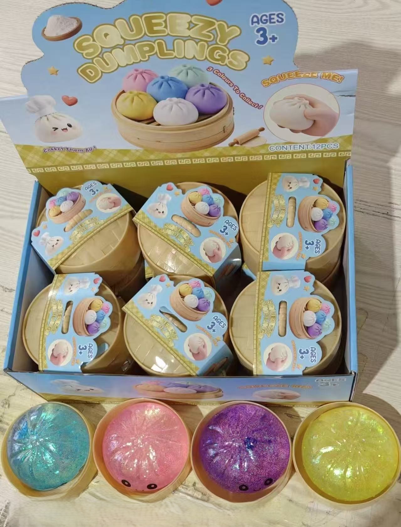 MYSTERY SQUISHY DUMPLING W/GLITTER (4 ASS) – 8.5cm