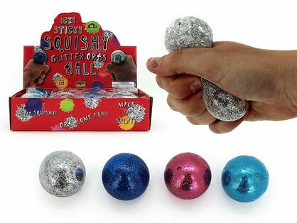 SQUISHY WATER ORBS GLITTER BALL (4 ASSTD) – 4.5cm