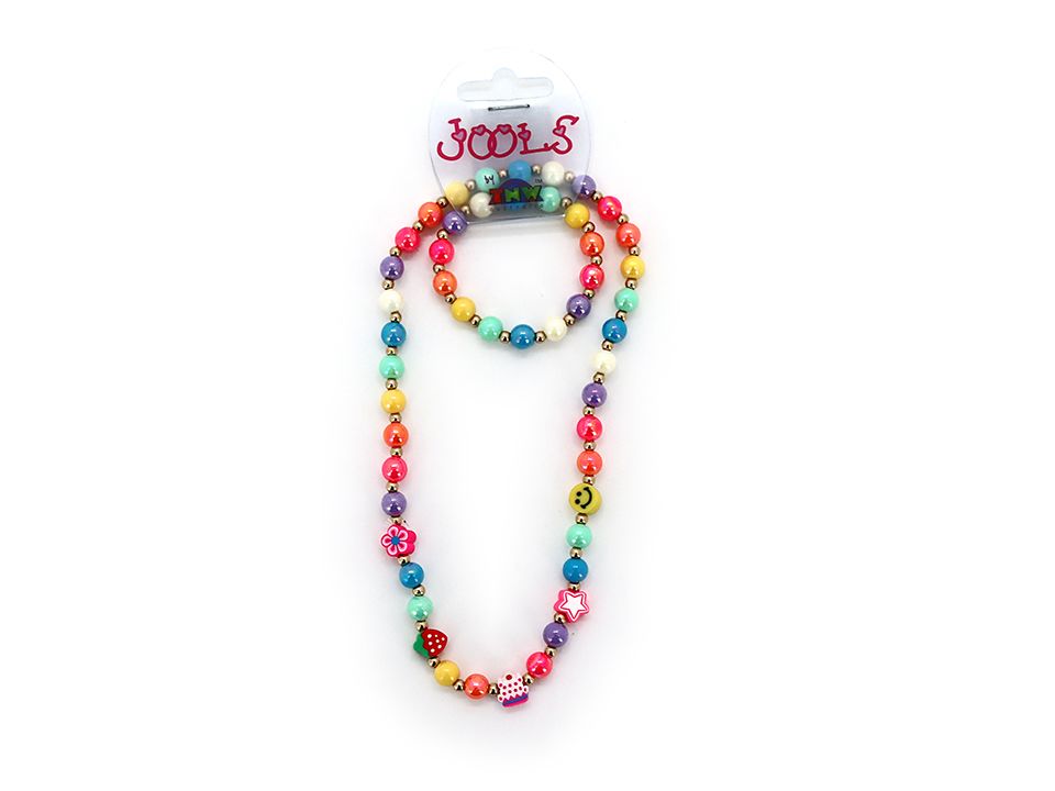 BANGLE + NECKLACE SET – BRIGHT BEADS & MOTIFS