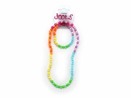 BANGLE + NECKLACE SET – BRIGHT COLOURED BEADS