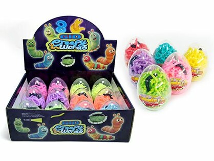 MAGIC WORMS IN EGG – GLOW IN DARK (6 ASSTD) – 35G