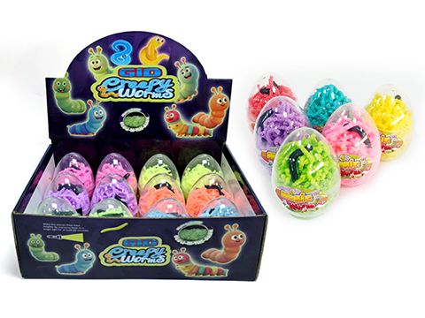 MAGIC WORMS IN EGG – GLOW IN DARK (6 ASSTD) – 35G