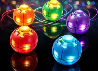 Press-and-spin Glowing 3D Fingertip Spinner Stress-relief Rotating Light-up gyro spinner