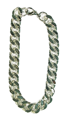 BR5388 STAINLESS STEEL NARROW HEAVY LINKED BRACELET