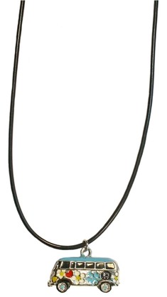 P5847 COMBI VAN ON 2MM BLACK LEATHER NECKLACE