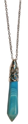P6040 BLUE POINT PENDANT ON SILVER CHAIN