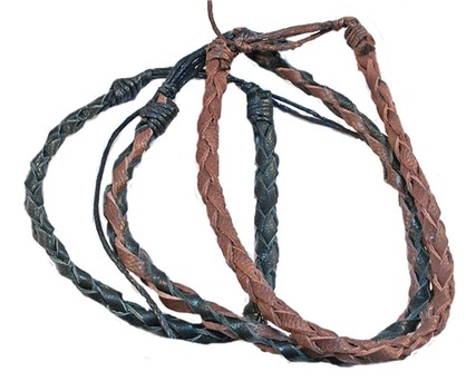ANP6386 BLACK & NATURALS SET OF 3 ANKLETS