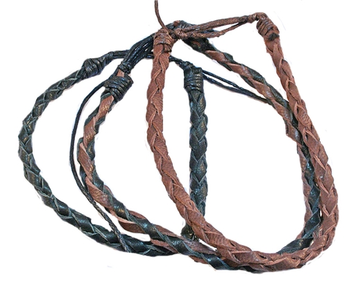 ANP6386 BLACK & NATURALS SET OF 3 ANKLETS