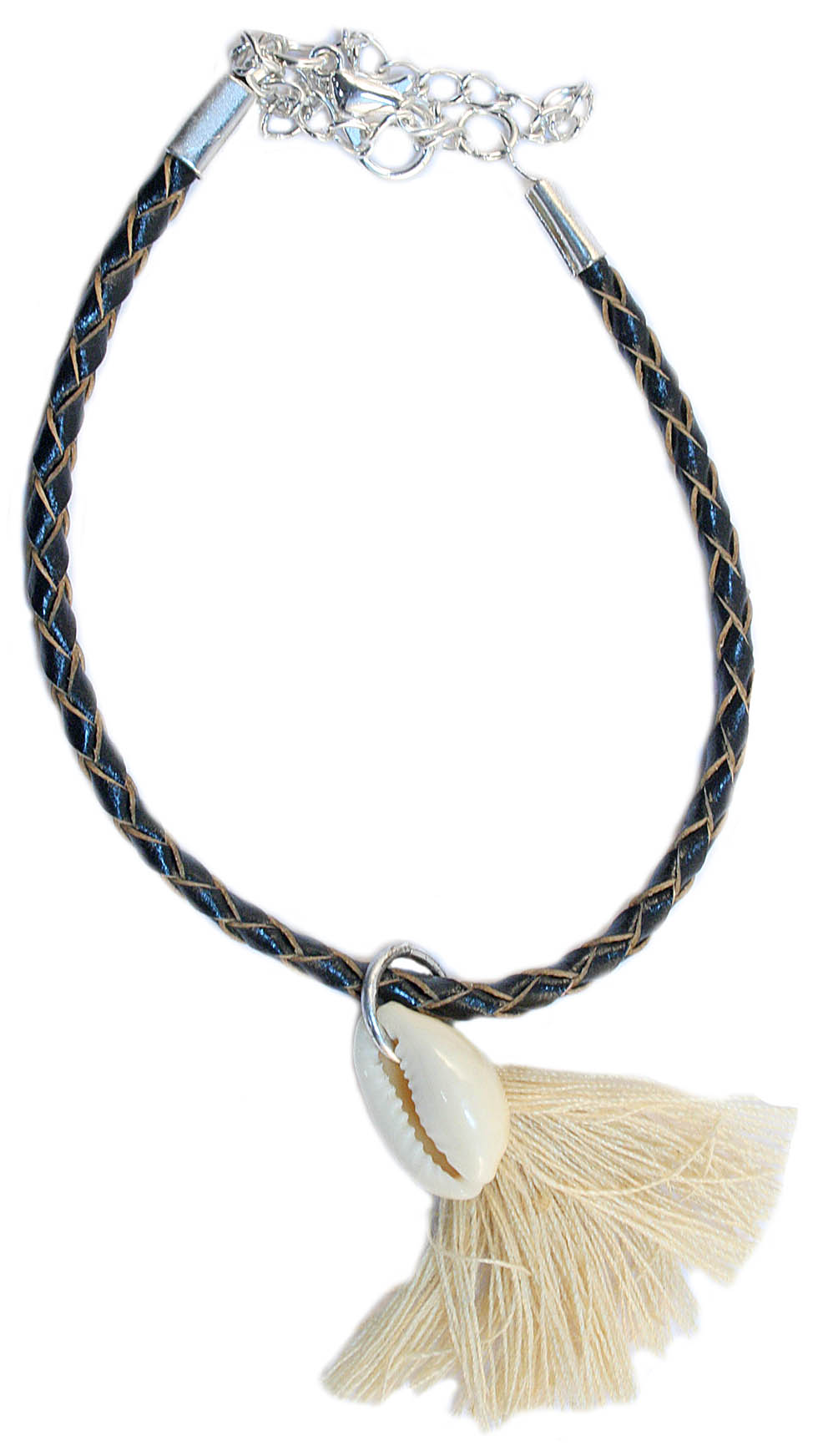 BR6598   SHELL/ TASSEL BROWN BRACELET