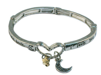 BR6668 “I LOVE YOU TO THE MOON & BACK" SILVER BRACELET