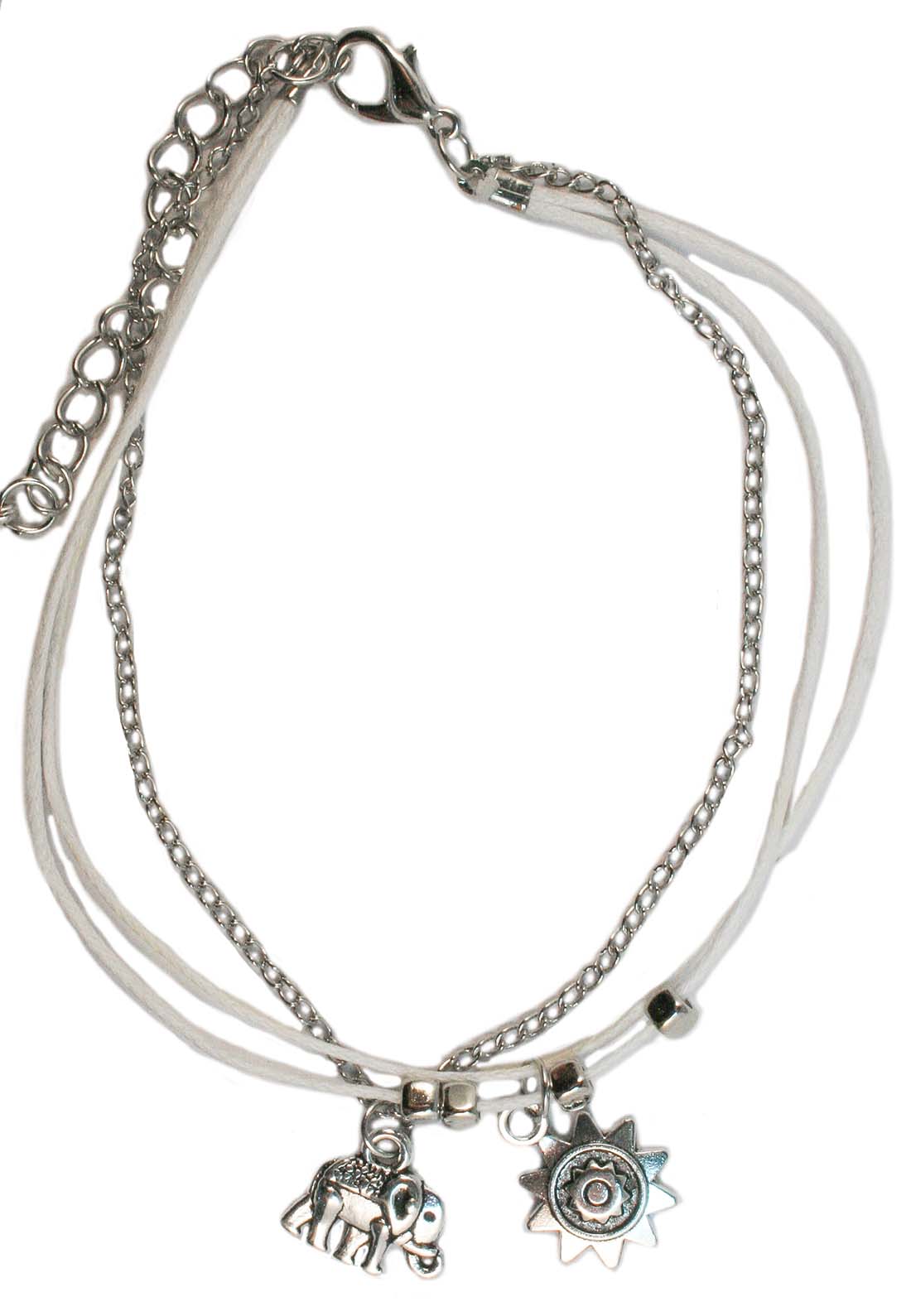 ANP6667   ELEPHANT & SUN SILVER ANKLET