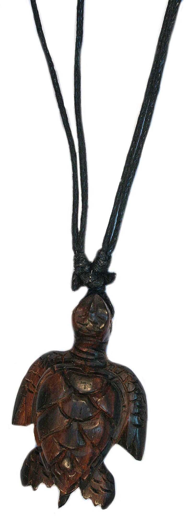 P6671 BROWN WOODEN TURTLE NECKLACE