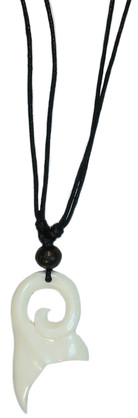 BC112 WHALE TAIL SMALL BONE CARVING CHOKER