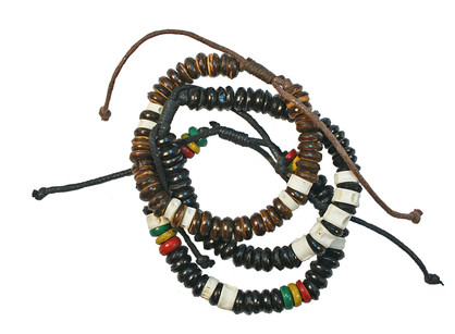 BR6762 SET OF 3 WOODEN BEAD BRACELETS