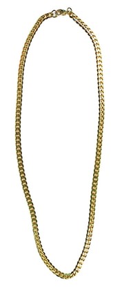 P5218  STAINLESS STEEL/GOLD  6MM CURB CHAIN