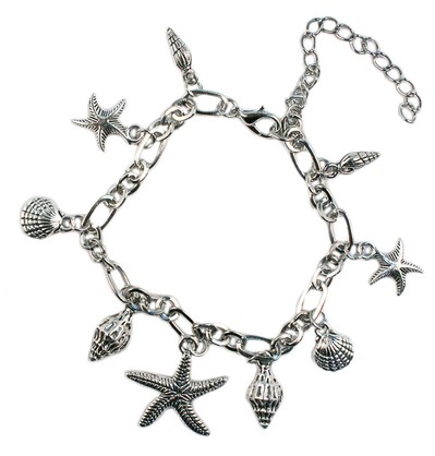 BR6664   SILVER SHELL BRACELET