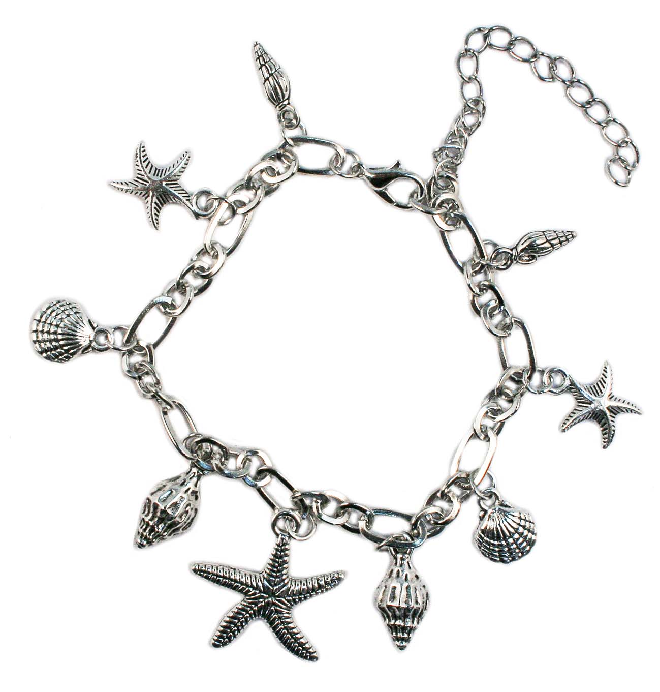 BR6664   SILVER SHELL BRACELET