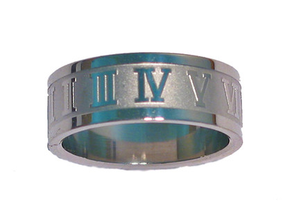 MR175L  LASER MARK STAINLESS STEEL RING - LGE