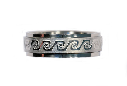 MR217L  SPINNING WAVE STAINLESS STEEL RING-LGE
