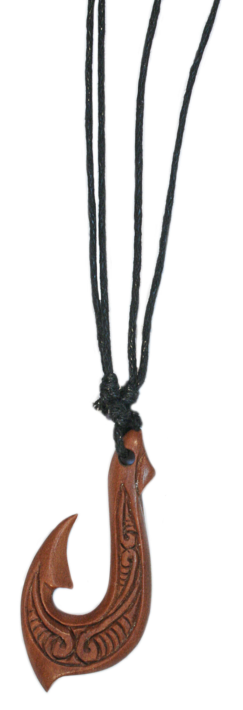 P6672 BROWN WOODEN HOOK NECKLACE