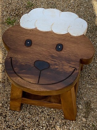 Children’s wooden table and chair stools set Shaun the Sheep theme