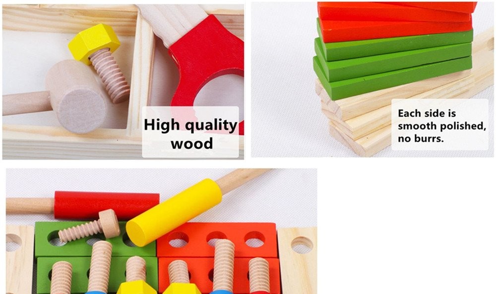 Children's Wooden Tool Set Box+ Carpenter set pretend play educational building toy
