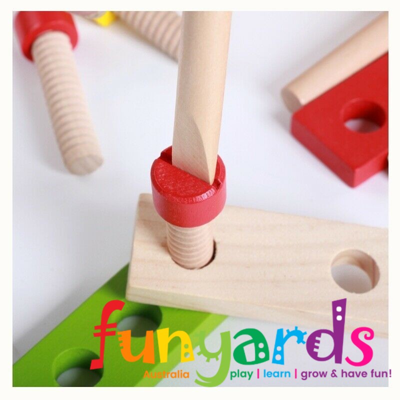 Children's Wooden Tool Set Box+ Carpenter set pretend play educational building toy