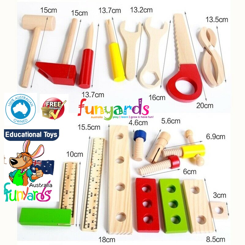 Children's Wooden Tool Set Box+ Carpenter set pretend play educational building toy
