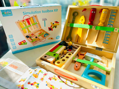 Children's Wooden Tool Set Box+ Carpenter set pretend play educational building toy