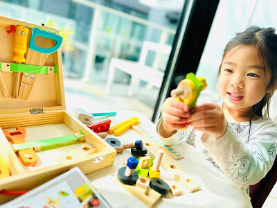 Children's Wooden Tool Set Box+ Carpenter set pretend play educational building toy