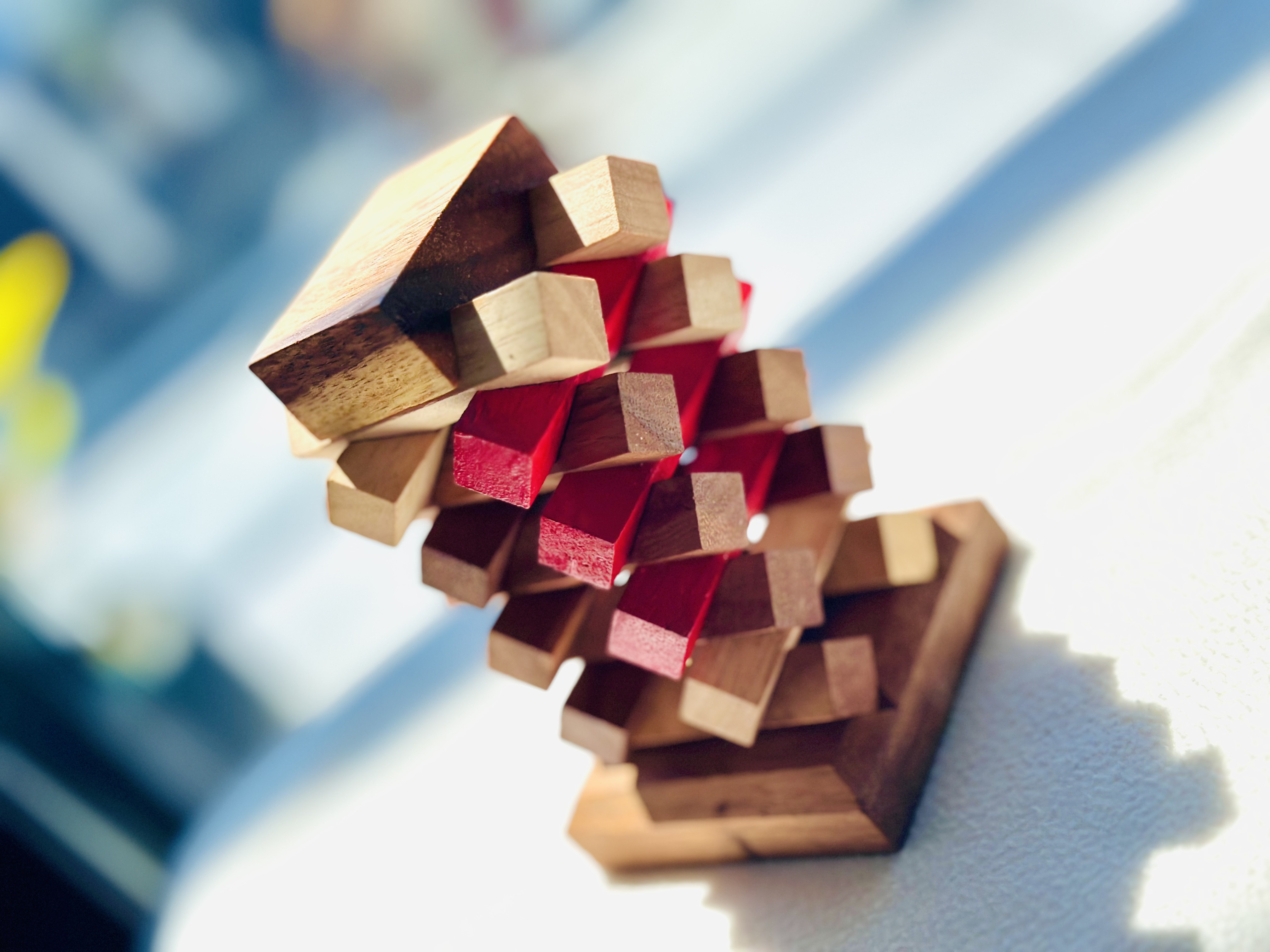 Wooden Stacking Puzzle - Tower of Pisa