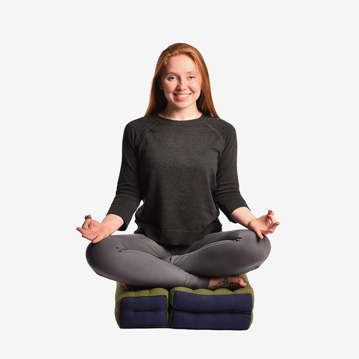 Double folded mediation cushion seat