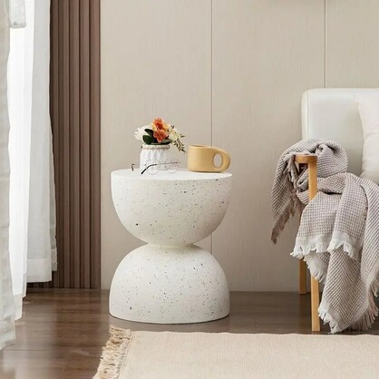 Nordic Hourglass Imitation Terrazzo Small Side Table Ins Coffee Table Coffee Table Creative Round Storage Small Side Table